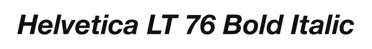 Helvetica LT 76 Bold Italic original font preview