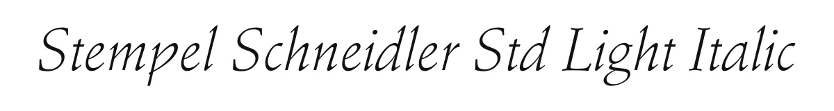Stempel Schneidler Std Light Italic original font preview