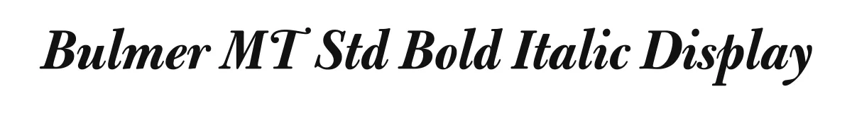 Bulmer MT Std Bold Italic Display original font preview