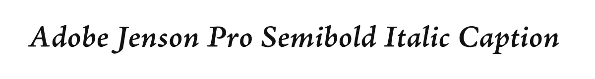 Adobe Jenson Pro Semibold Italic Caption original font preview