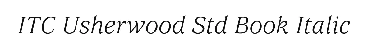 ITC Usherwood Std Book Italic original font preview
