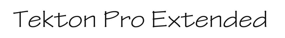 Tekton Pro Extended original font preview