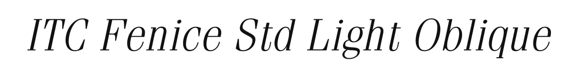 ITC Fenice Std Light Oblique original font preview
