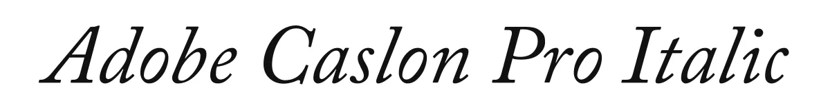 Adobe Caslon Pro Italic original font preview