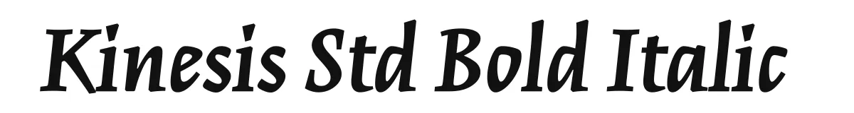 Kinesis Std Bold Italic original font preview