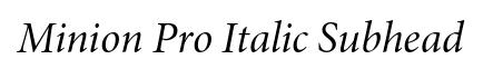 Minion Pro Italic Subhead