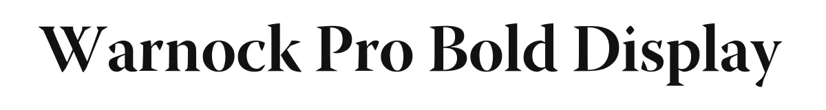 Warnock Pro Bold Display original font preview