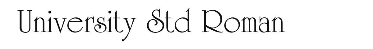 University Std Roman original font preview
