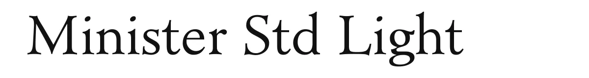 Minister Std Light original font preview
