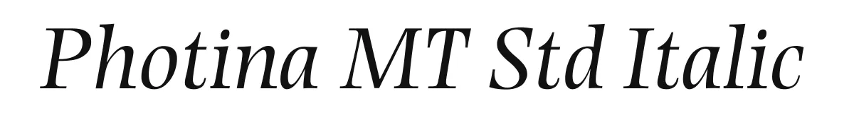 Photina MT Std Italic original font preview
