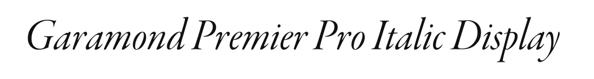 Garamond Premier Pro Italic Display original font preview