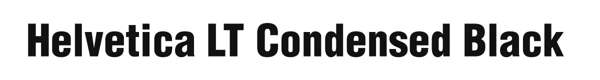Helvetica LT Condensed Black original font preview