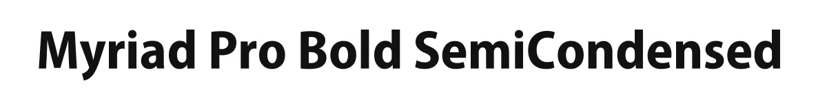 Myriad Pro Bold SemiCondensed original font preview