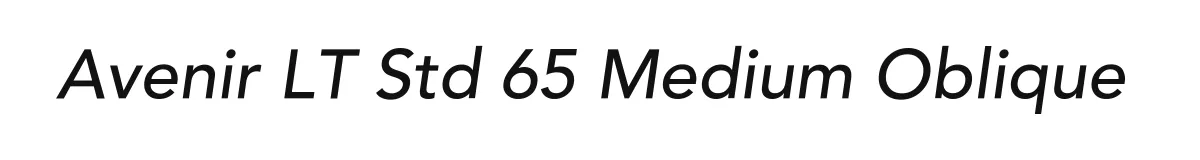 Avenir LT Std 65 Medium Oblique original font preview