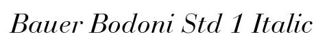 Bauer Bodoni Std 1 Italic