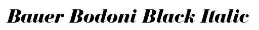 Bauer Bodoni Black Italic