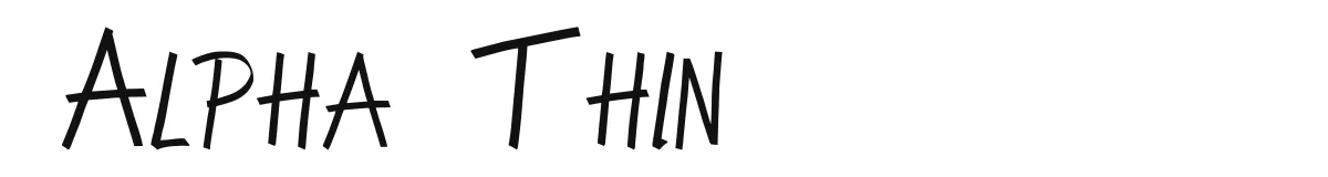 Alpha Thin original font preview