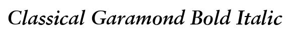 Classical Garamond Bold Italic