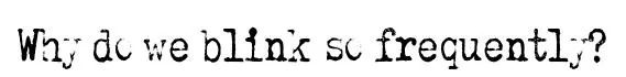 Why do we blink so frequently?