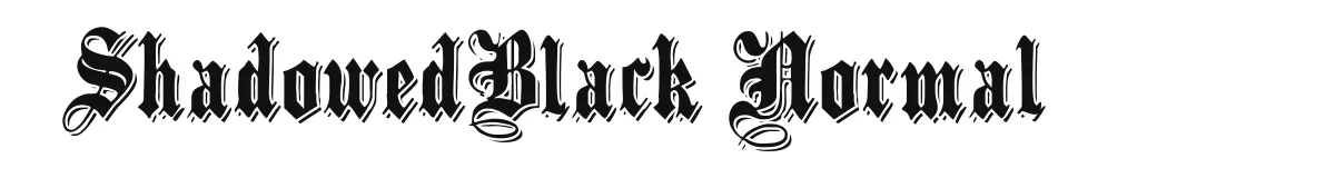 ShadowedBlack Normal font preview