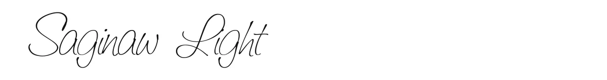 Saginaw  Light font preview