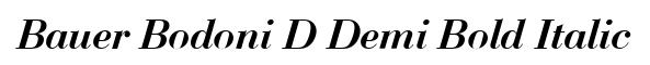 Bauer Bodoni D Demi Bold Italic