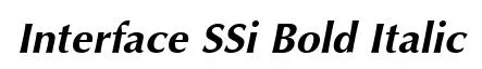 Interface SSi Bold Italic