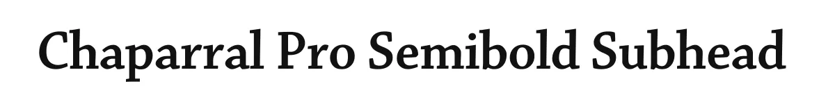 Chaparral Pro Semibold Subhead original font preview