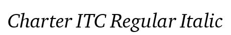Charter ITC Regular Italic
