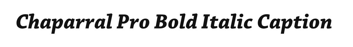 Chaparral Pro Bold Italic Caption font preview