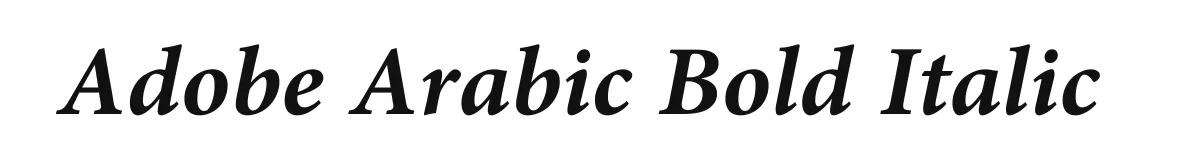 Adobe Arabic Bold Italic font preview