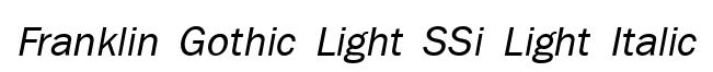 Franklin Gothic Light SSi Light Italic