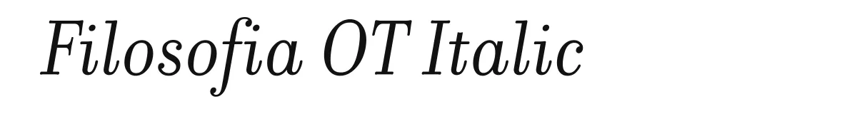 Filosofia OT Italic font preview