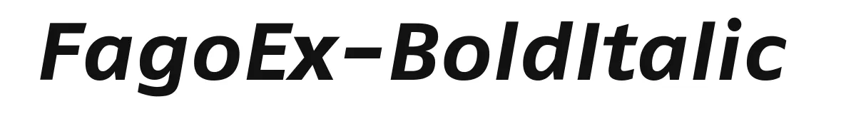 FagoEx-BoldItalic original font preview