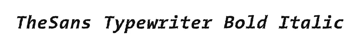 TheSans Typewriter Bold Italic font preview