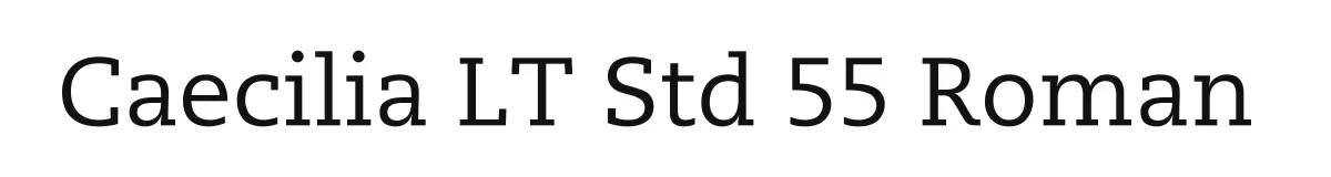 Caecilia LT Std 55 Roman original font preview