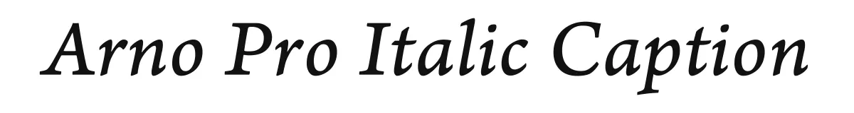 Arno Pro Italic Caption original font preview