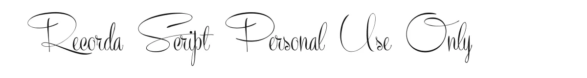 Recorda Script Personal Use Only font preview