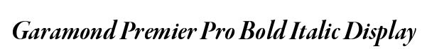 Garamond Premier Pro Bold Italic Display