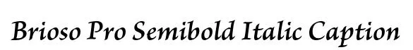 Brioso Pro Semibold Italic Caption