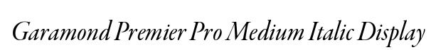 Garamond Premier Pro Medium Italic Display