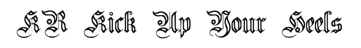 KR Kick Up Your Heels original font preview