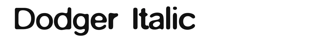 Dodger Italic font preview