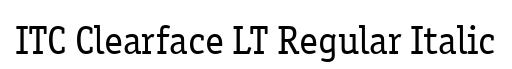 ITC Clearface LT Regular Italic