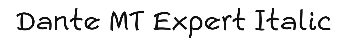 Dante MT Expert Italic original font preview