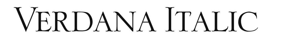 Verdana Italic font preview