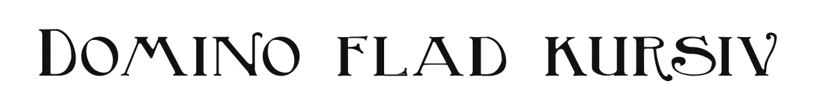 Domino flad kursiv original font preview