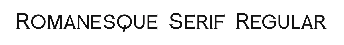 Romanesque Serif Regular original font preview