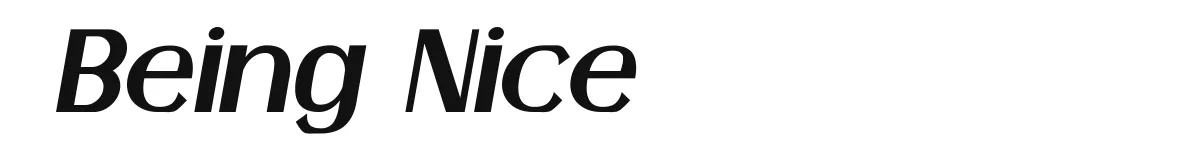 Being Nice font preview