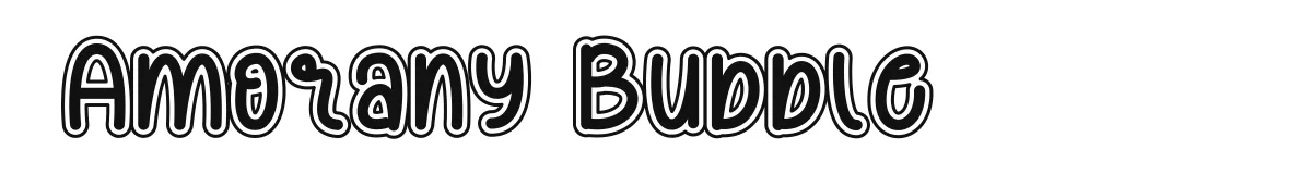 Amorany Bubble original font preview